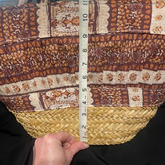 Straw and fabric bag 11x13 Beach Cruise Vacation Purse Shopping - Picture 7 of 10